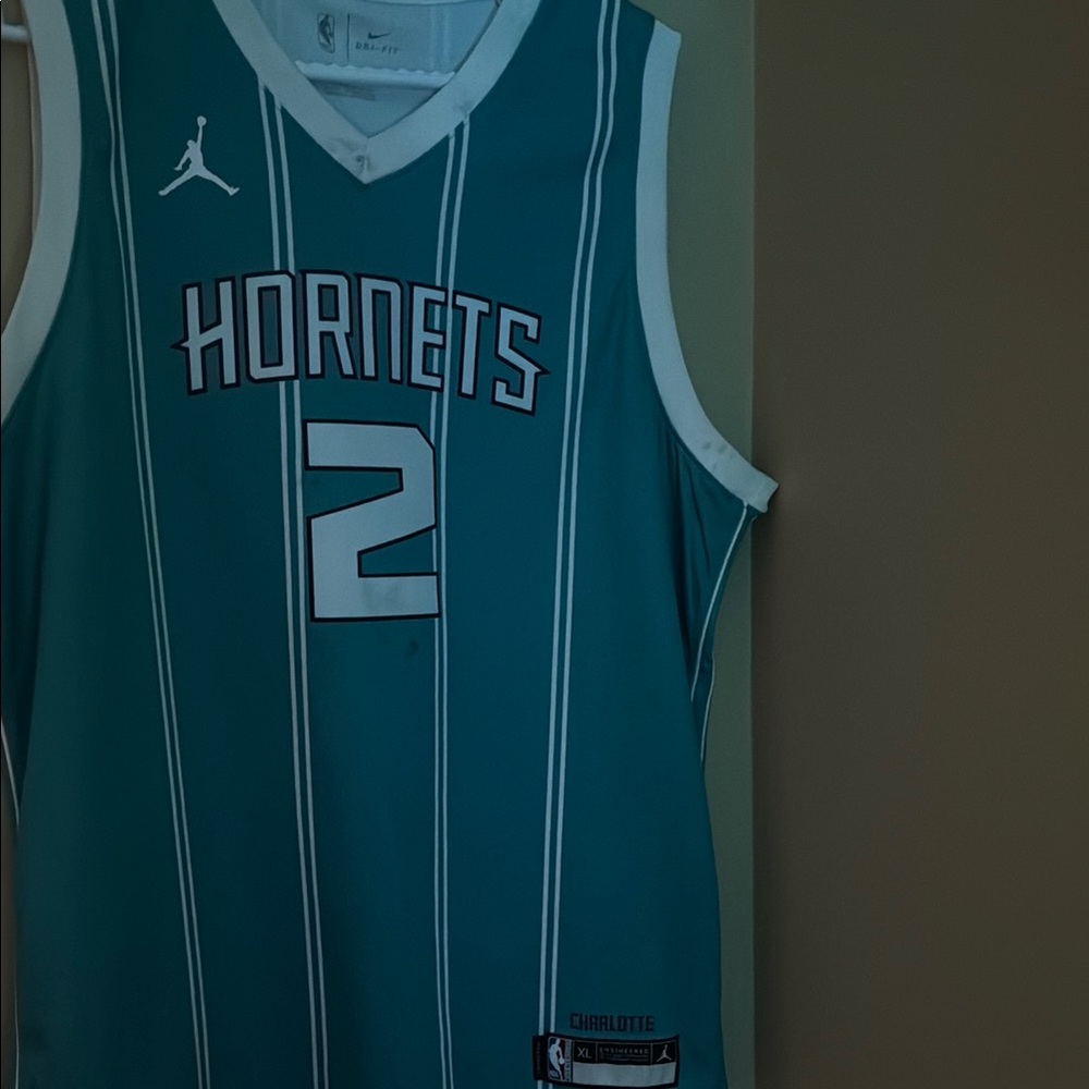 Jordan Blue and White Basketball Jersey